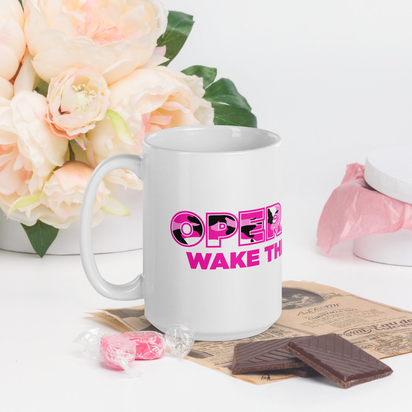 White glossy mug