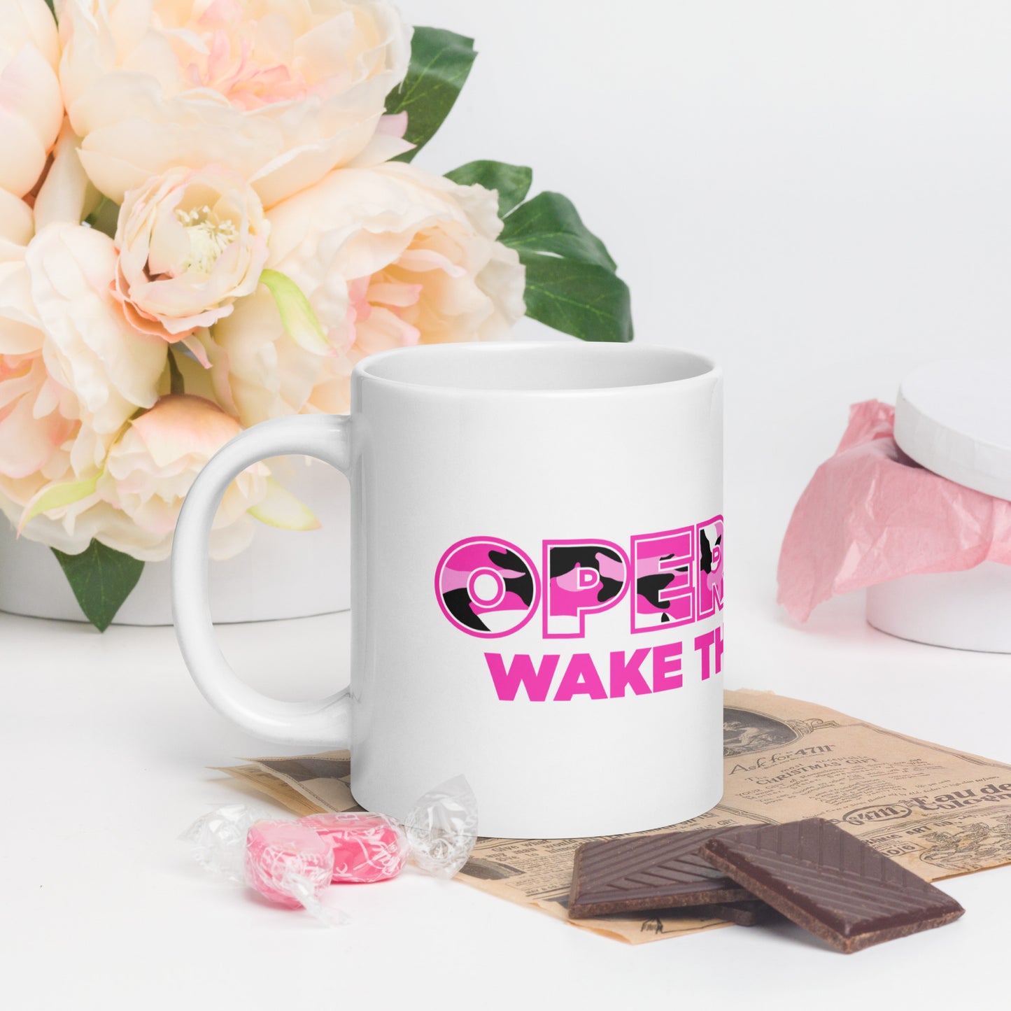 White glossy mug