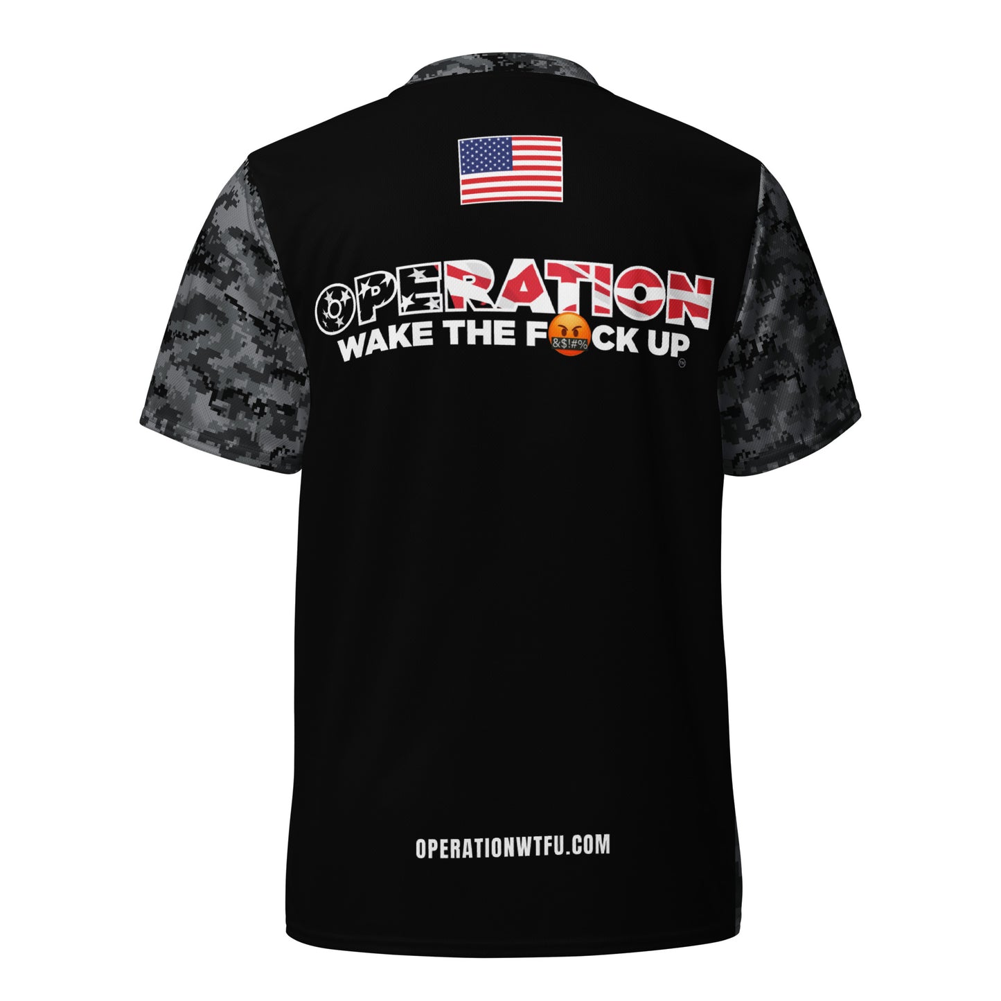 Operation WTFU Camo Jersey - Grey Camo with Red Text