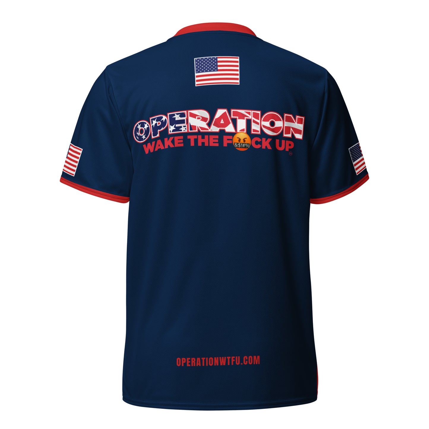 Operation WTFU Signature Jersey - Navy with Red Collar and Logo Back