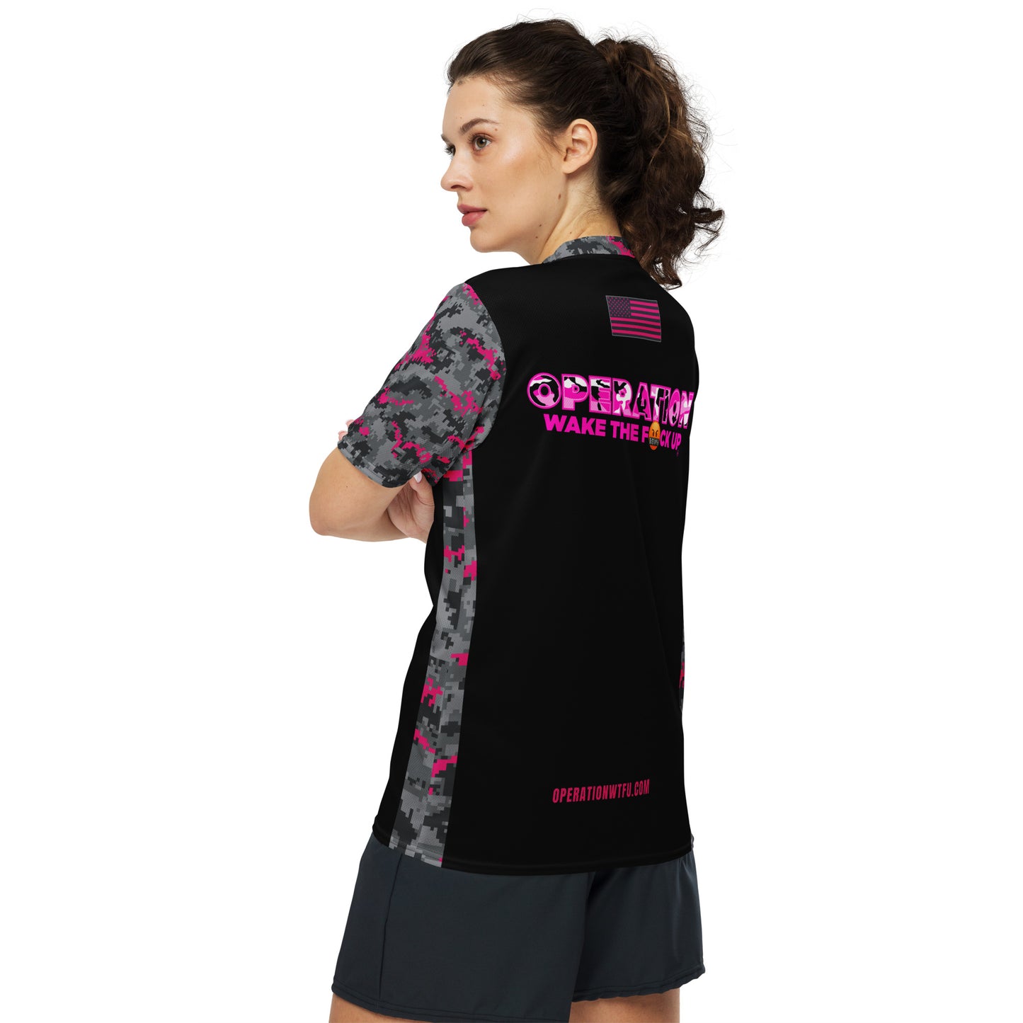 Operation WTFU Camo Jersey - Pink Camo with Pink Logo Back