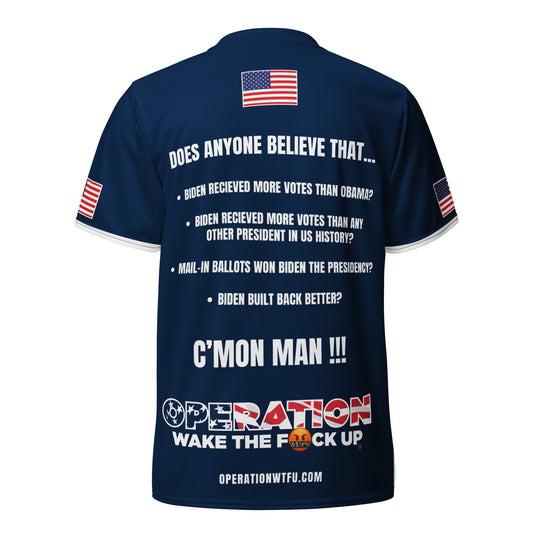 Operation WTFU Jersey with C'Mon Man!!! Back (Navy/Navy)
