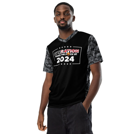 Operation WTFU Camo Jersey - Grey Camo with Red Text
