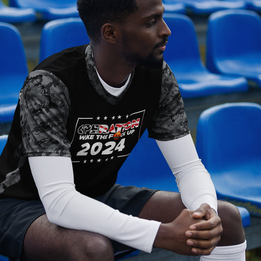 Operation WTFU Camo Jersey - Grey Camo with Red Text
