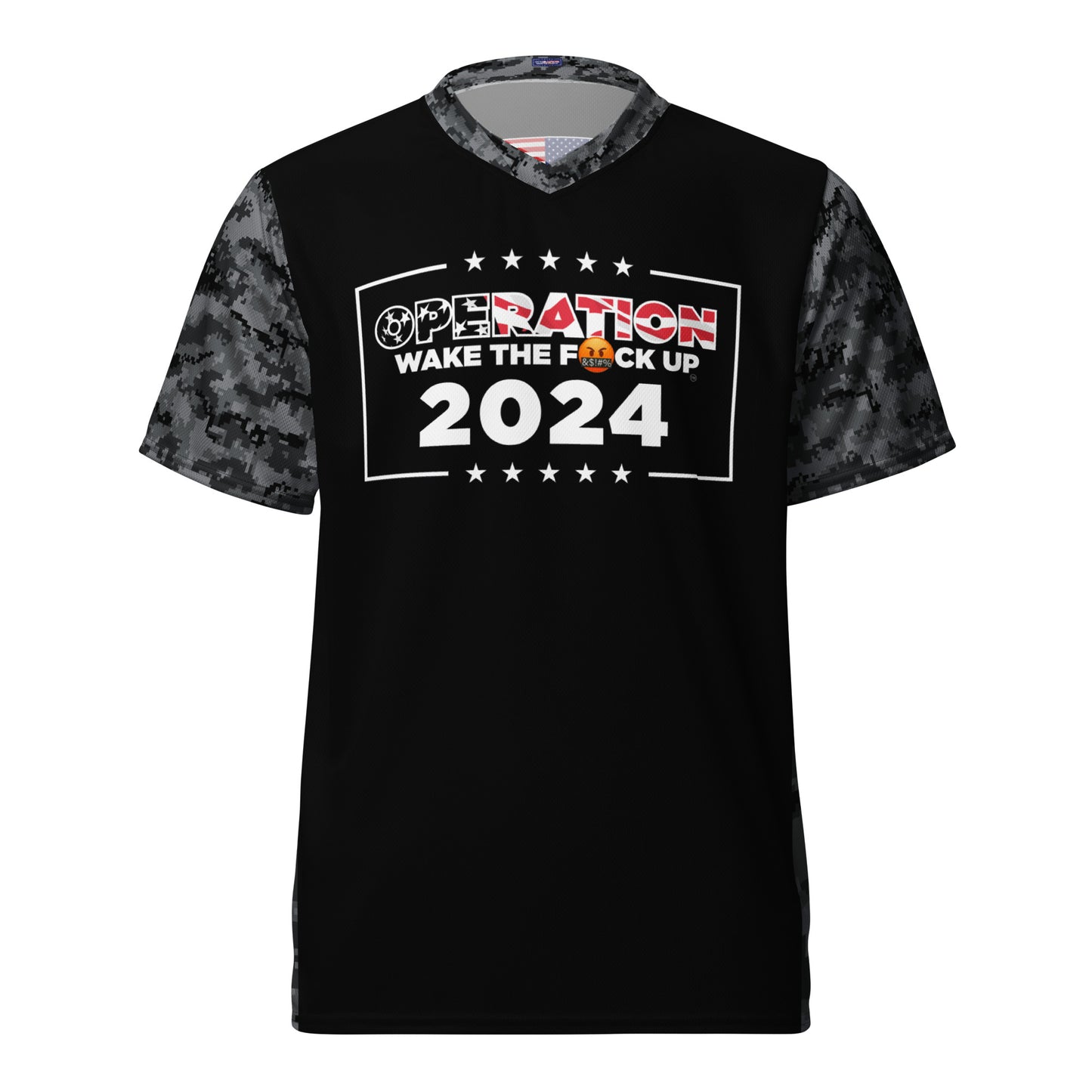 Operation WTFU Camo Jersey - Grey Camo with Red Text