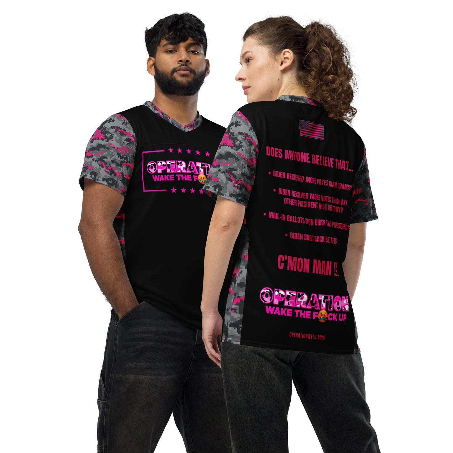 Operation WTFU Camo Jersey - Pink Camo with Pink Text Back