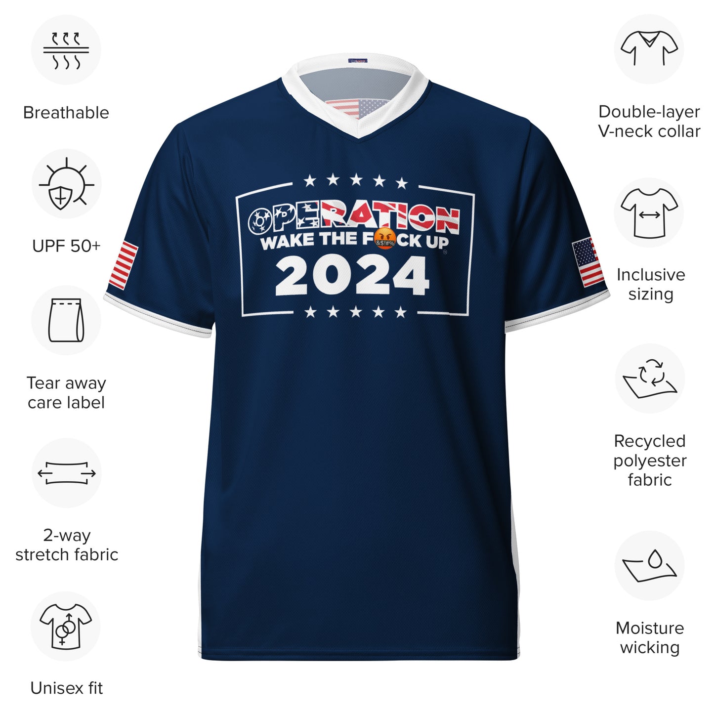 Operation WTFU Jersey with Logo Back (Navy/White)