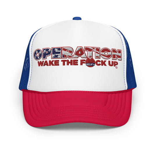 Operation WTFU Trucker Hat (Red, White, & Blue)