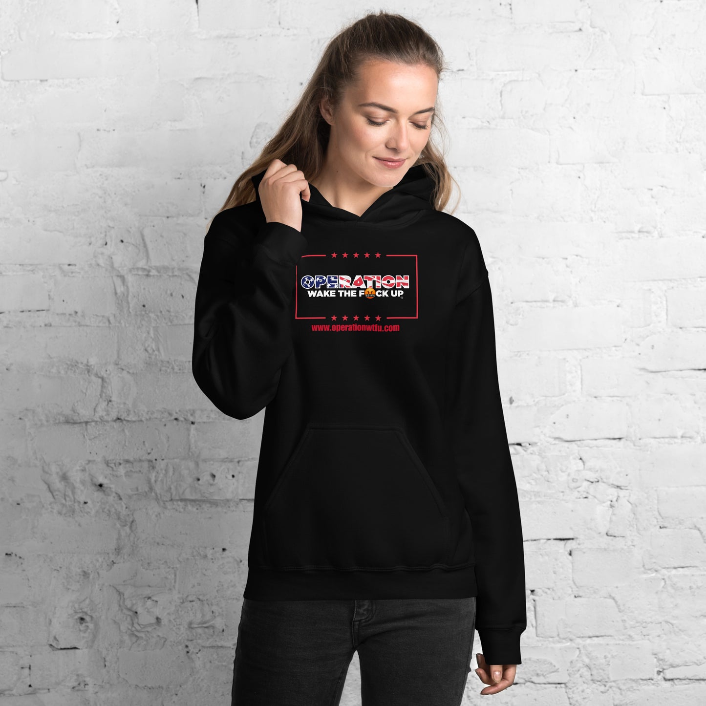 Operation WTFU Hoodie with C'Mon Man!!! Back (Navy/Red)