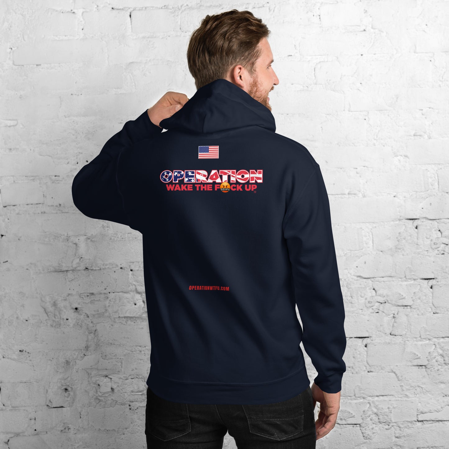 Operation WTFU Logo Hoodie (Navy/Red)