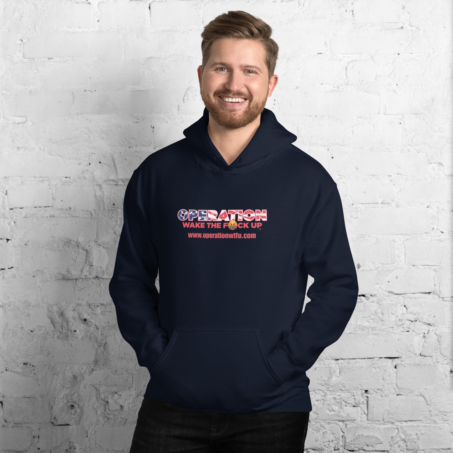 Operation WTFU Logo Hoodie (Navy/Red)