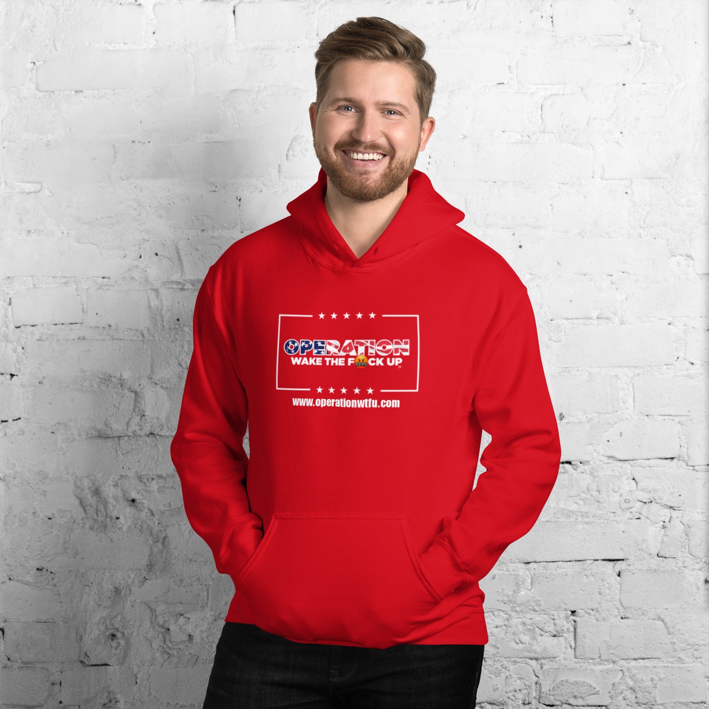 Operation WTFU Hoodie with C'Mon Man!!! Back (Navy/White)