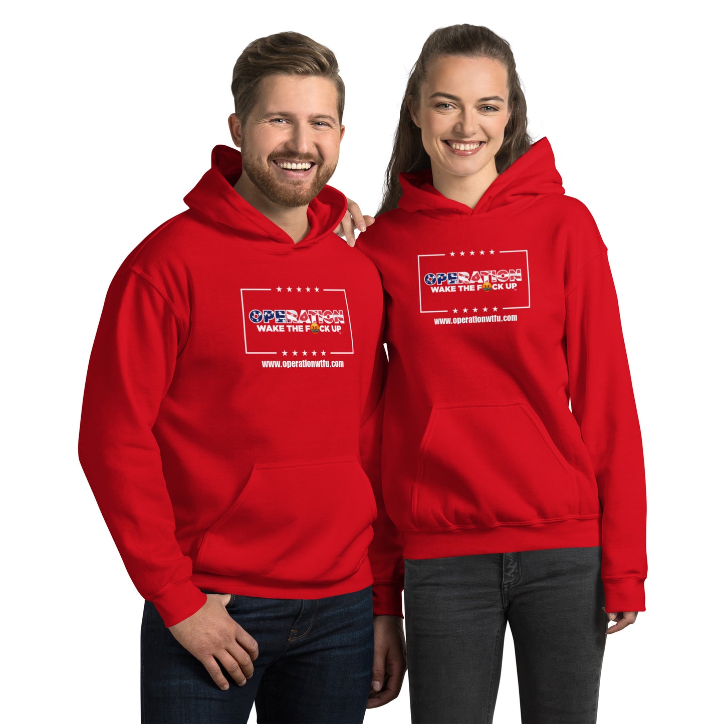 Operation WTFU Hoodie with C'Mon Man!!! Back (Red/White)