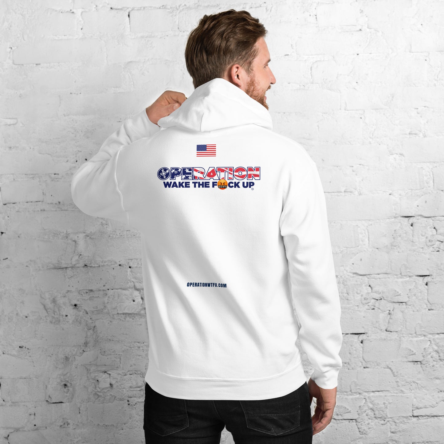Operation WTFU Logo Hoodie (White/Navy)