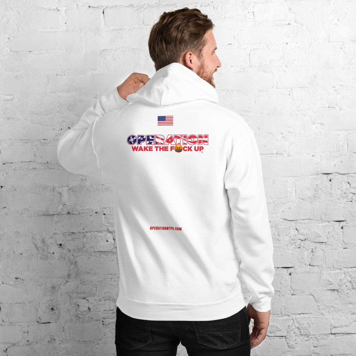 Operation WTFU Logo Hoodie (White/Red)