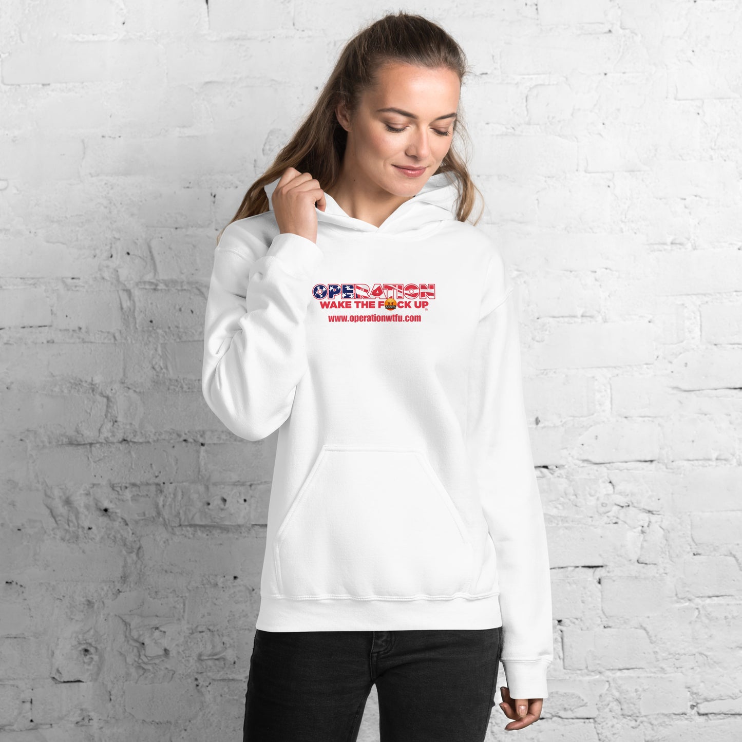 Operation WTFU Logo Hoodie (White/Red)