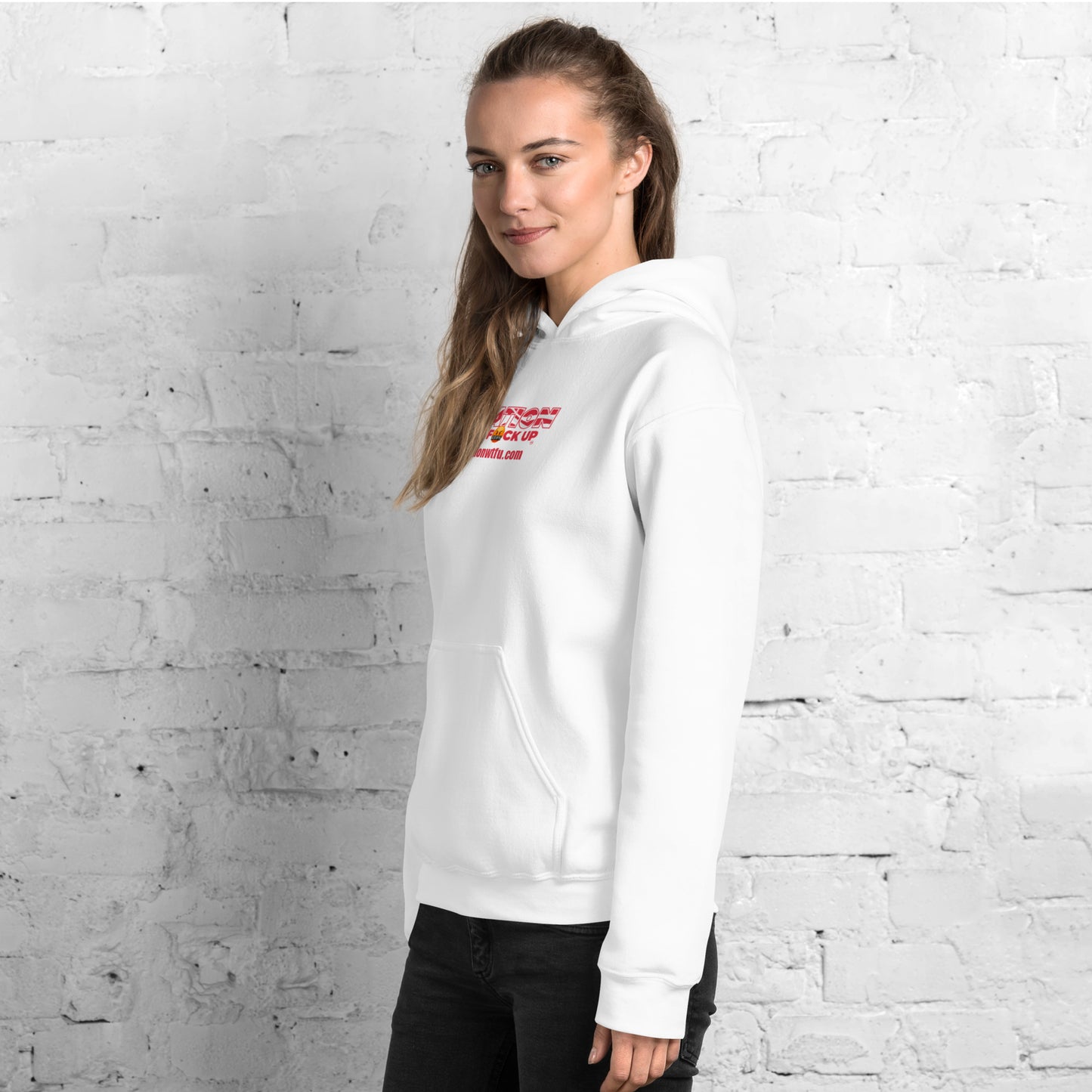 Operation WTFU Hoodie with C'Mon Man!!! Back (White/Red)