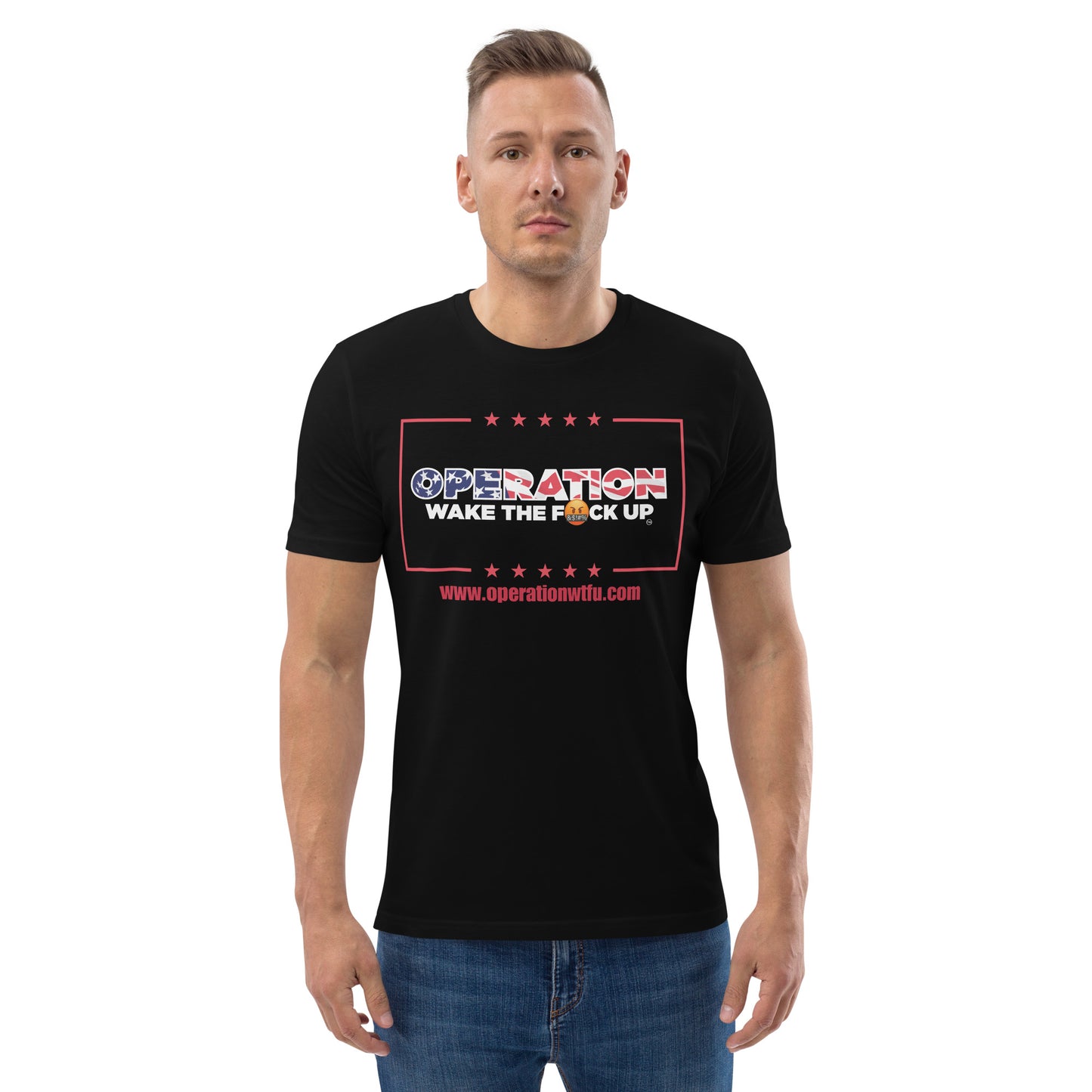 Men's Logo T-Shirt with C'Mon Man!!! Back (Black/Red)