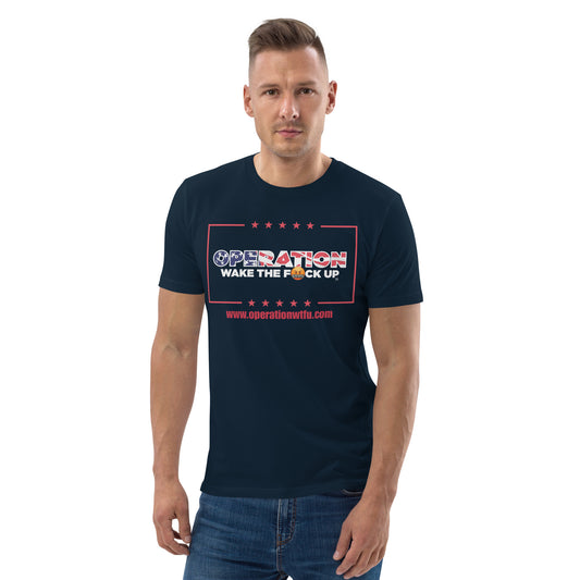 Men's Logo T-Shirt with C'Mon Man!!! Back (Navy/Red)