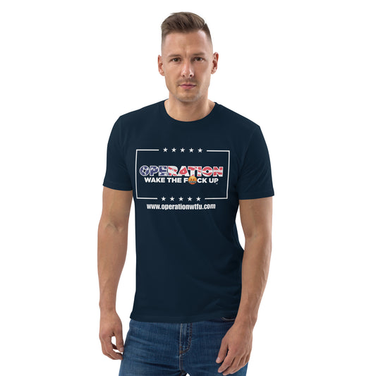 Men's Logo T-Shirt with C'Mon Man!!! Back (Navy/White)