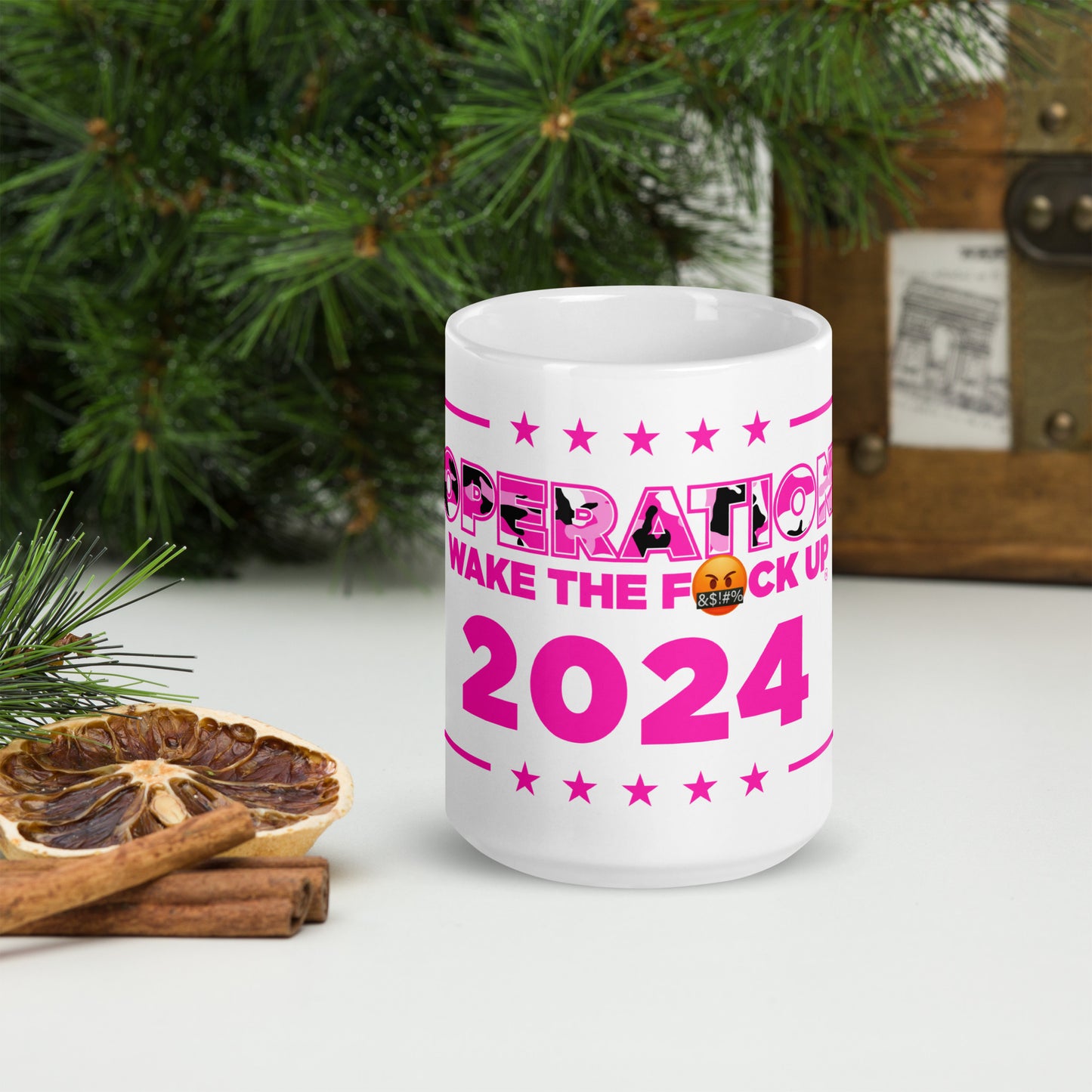 White glossy mug