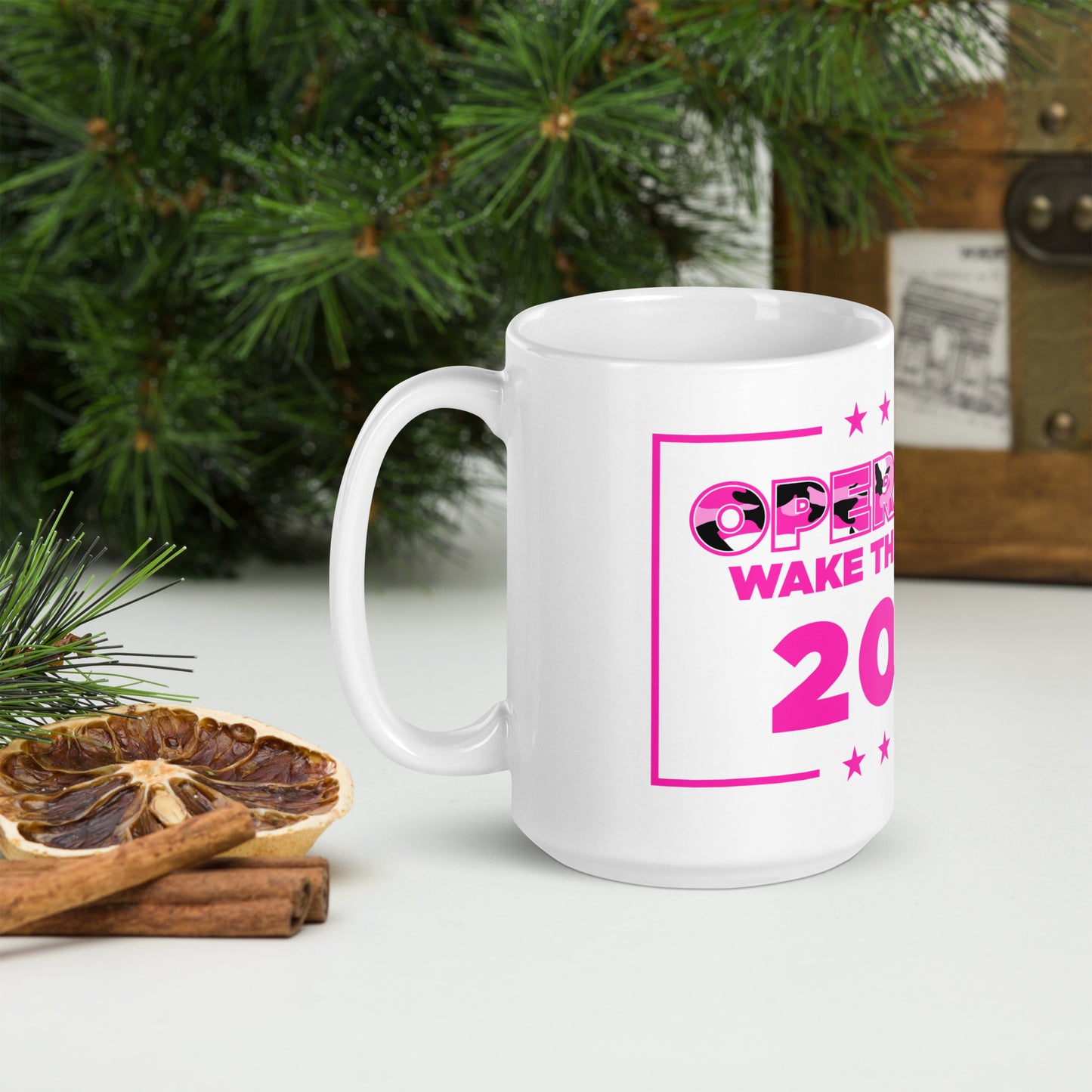 White glossy mug