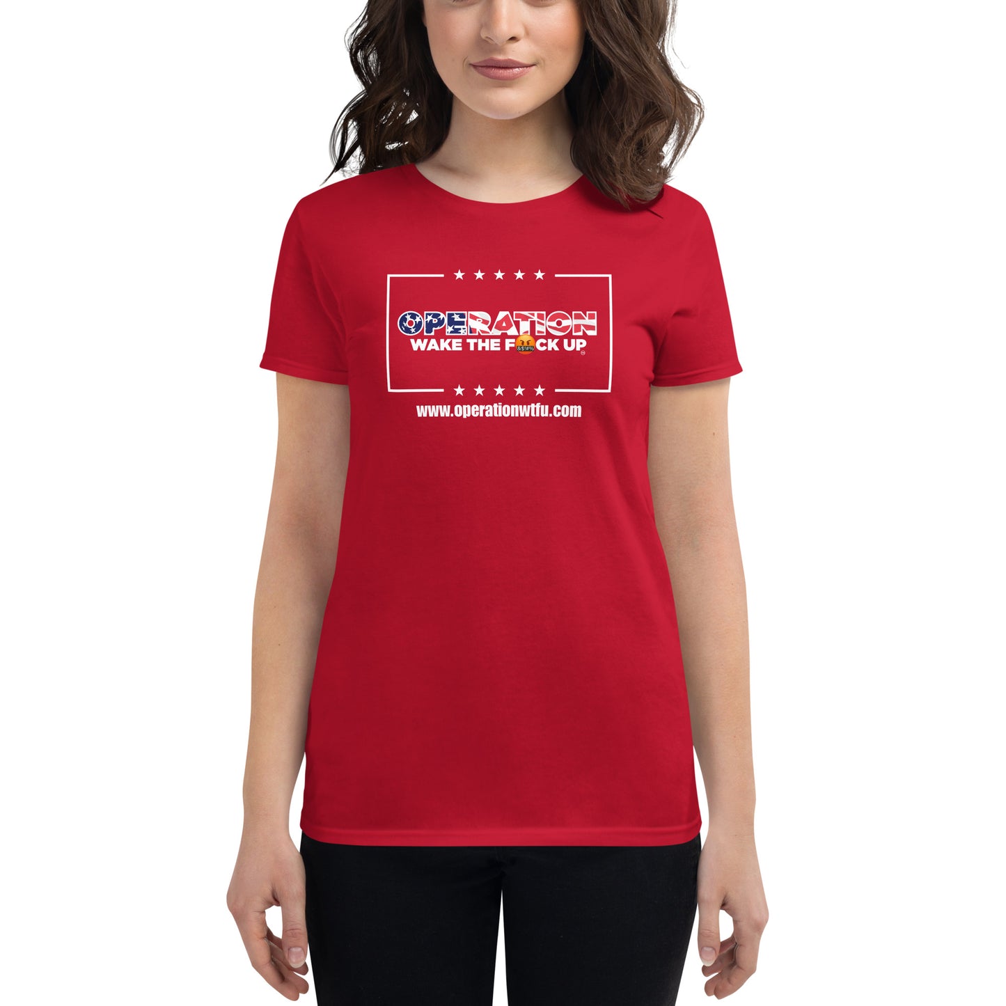 Women's Logo T-Shirt with C'Mon Man Back!!! (Red/White)